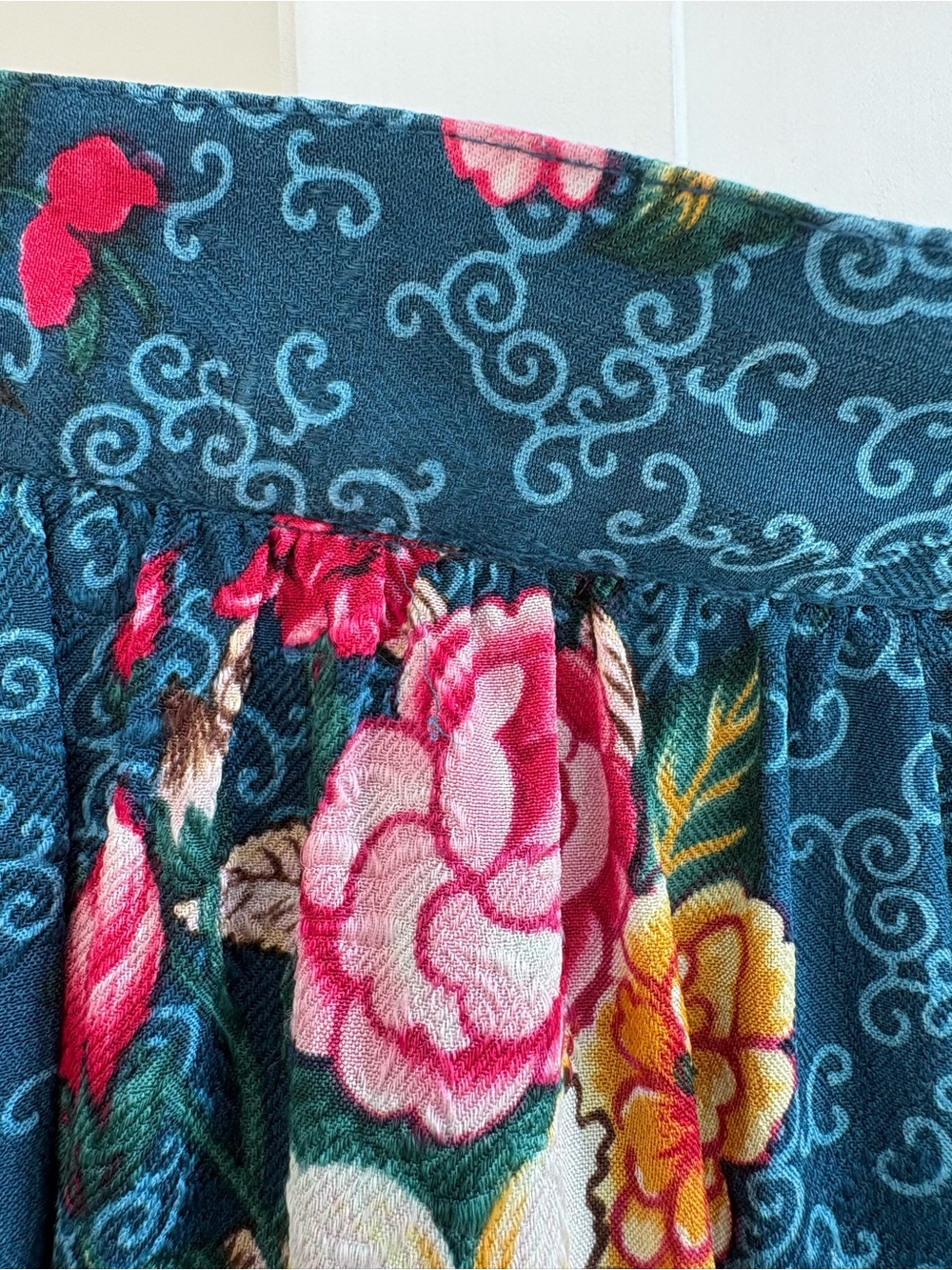 Alcott & Andrews 100% Silk Floral Midi Skirt Vintage Cottagecore Whimsigoth - Picture 4 of 9